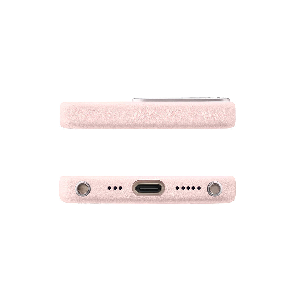Apple iPhone 16 Pro Max Kılıf M-safe Şarj Özellikli Suni Deri Tasarımlı Pynana Starry Serisi Kapak Beyaz
