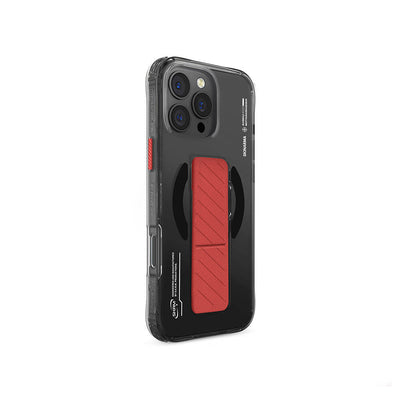 Apple iPhone 16 Pro Max Kılıf Magsafe Şarj Özellikli Teknoloji Desenli Standlı Skinarma Axon Kapak Titanyum