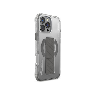 Apple iPhone 16 Pro Max Kılıf Magsafe Şarj Özellikli Teknoloji Desenli Standlı Skinarma Axon Kapak Siyah