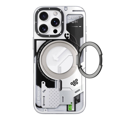 iPhone 16 Pro Max Kılıf M-safe Şarj Özellikli Youngkit 360° Standlı Starship Serisi Kılıf