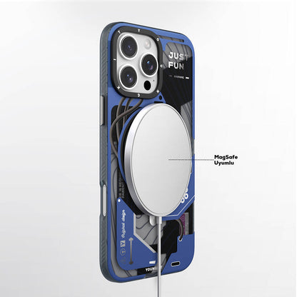 iPhone 16 Pro Max Kılıf M-safe Şarj Özellikli Youngkit 360° Standlı Starship Serisi Kılıf