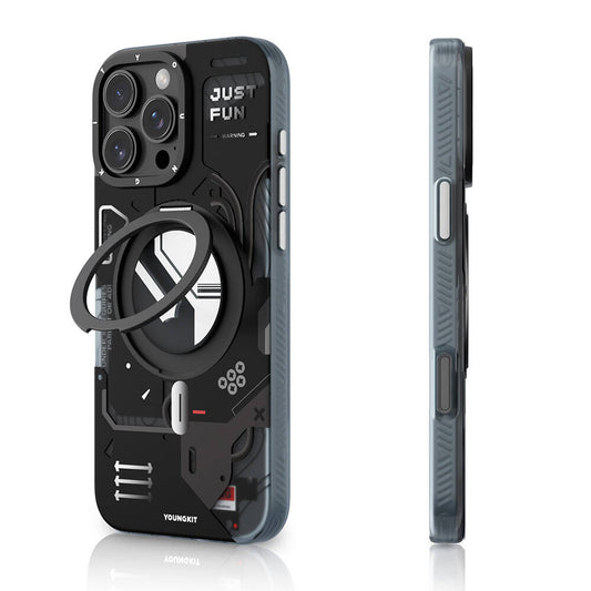iPhone 16 Pro Max Kılıf M-safe Şarj Özellikli Youngkit 360° Standlı Starship Serisi Kılıf