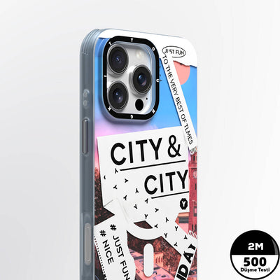 Apple iPhone 16 Pro Max Kılıf Magsafe Şarj Özellikli Youngkit A-City Serisi Kapak Mavi