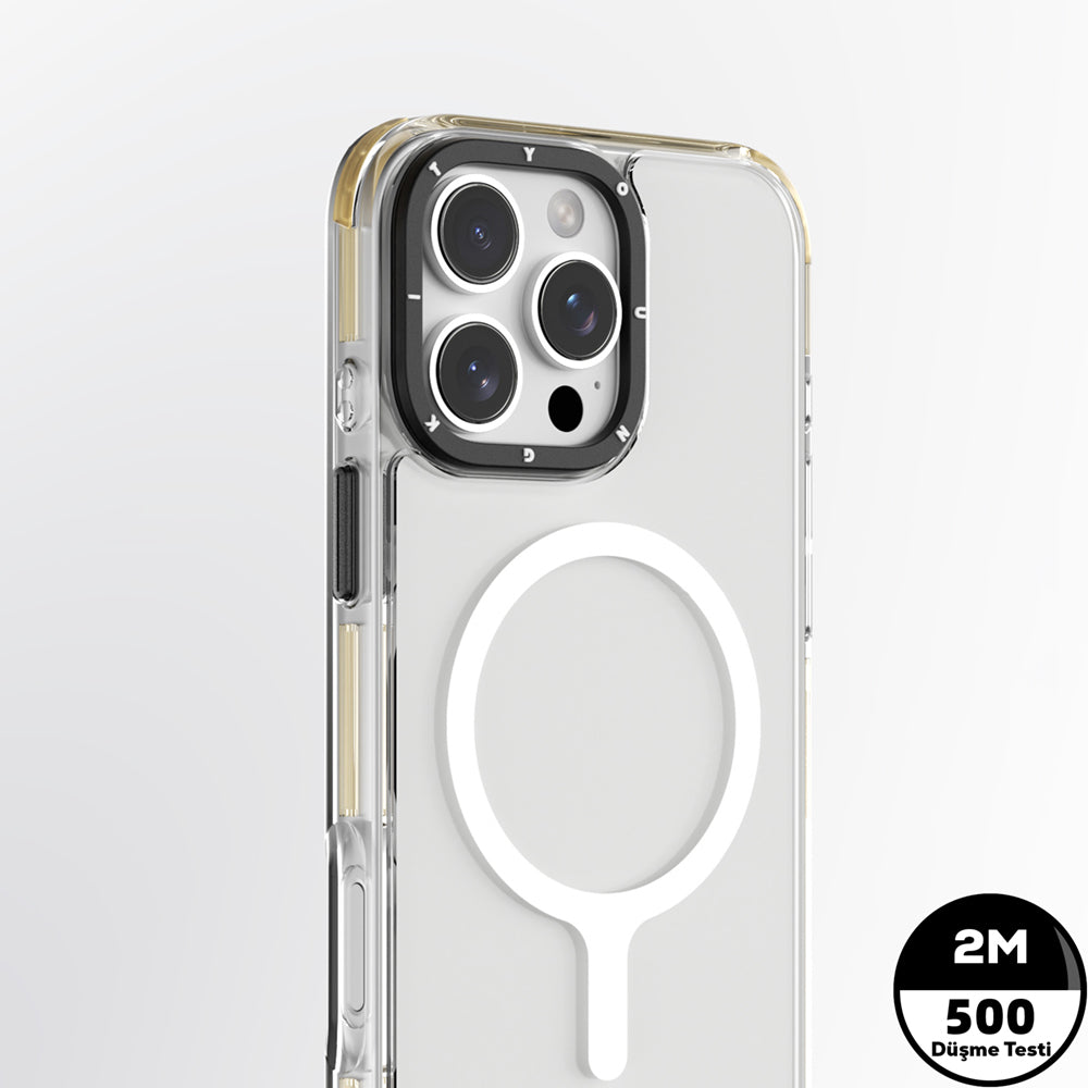 iPhone 16 Pro Max Kılıf M-safe Şarj Özellikli YoungKit Crystal Color Serisi Kılıf
