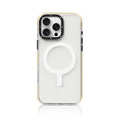 Apple iPhone 16 Pro Max Kılıf Magsafe Şarj Özellikli YoungKit Crystal Color Serisi Kapak Sarı