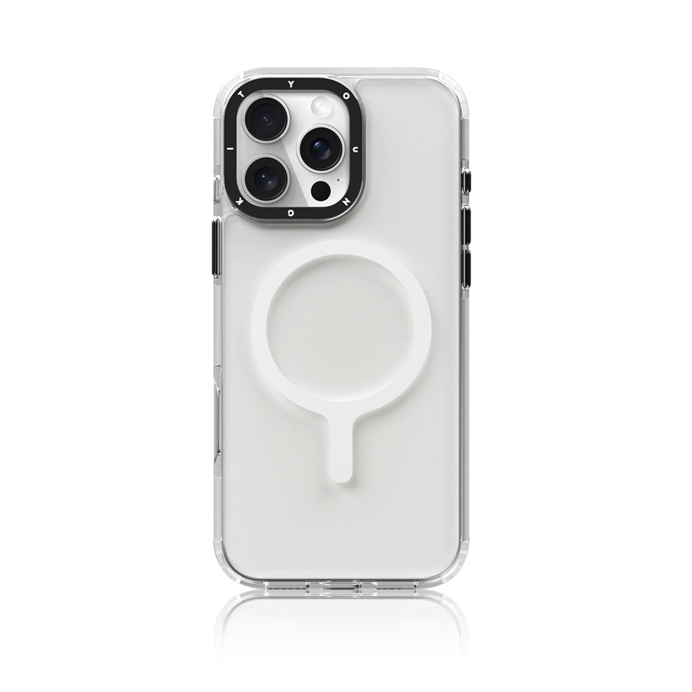 Apple iPhone 16 Pro Max Kılıf Magsafe Şarj Özellikli YoungKit Crystal Color Serisi Kapak Sarı