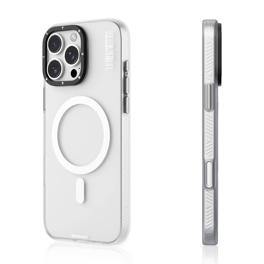Apple iPhone 16 Pro Max Kılıf Magsafe Şarj Özellikli Youngkit Hidden Sand Serisi Kapak Gold