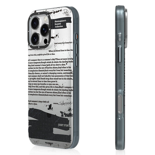 iPhone 16 Pro Max Kılıf M-safe Şarj Özellikli Youngkit Literary Serisi Shakespeare Kılıf
