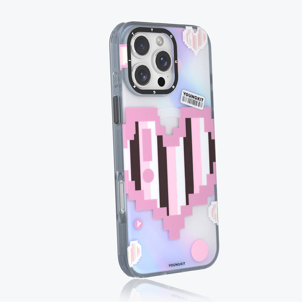 Apple iPhone 16 Pro Max Kılıf Magsafe Şarj Özellikli Youngkit Love Serisi Kapak Yeşil