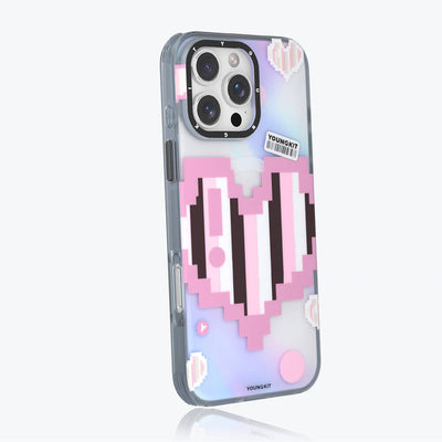 Apple iPhone 16 Pro Max Kılıf Magsafe Şarj Özellikli Youngkit Love Serisi Kapak Pembe