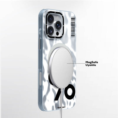 Apple iPhone 16 Pro Max Kılıf Magsafe Şarj Özellikli Youngkit Mathematical Serisi Kapak Gri