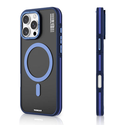 Apple iPhone 16 Pro Max Kılıf Magsafe Şarj Özellikli Youngkit Rock Sand Serisi Kapak Gri