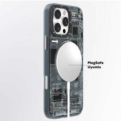 Apple iPhone 16 Pro Max Kılıf Magsafe Şarj Özellikli Youngkit Technology Serisi Kapak Desert Gold