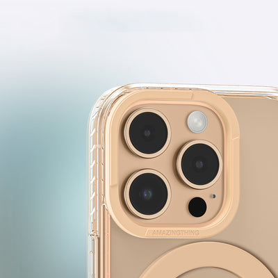 Apple iPhone 16 Pro Max Kılıf Magsafe Şarj Özellikli Yüzük Standlı Amazingthing Titan Pro Serisi Kapak Rose Gold