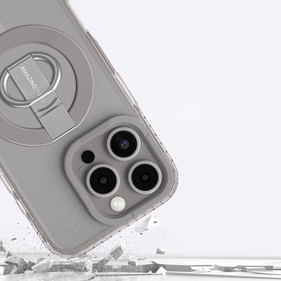 Apple iPhone 16 Pro Max Kılıf Magsafe Şarj Özellikli Yüzük Standlı Amazingthing Titan Pro Serisi Kapak Rose Gold