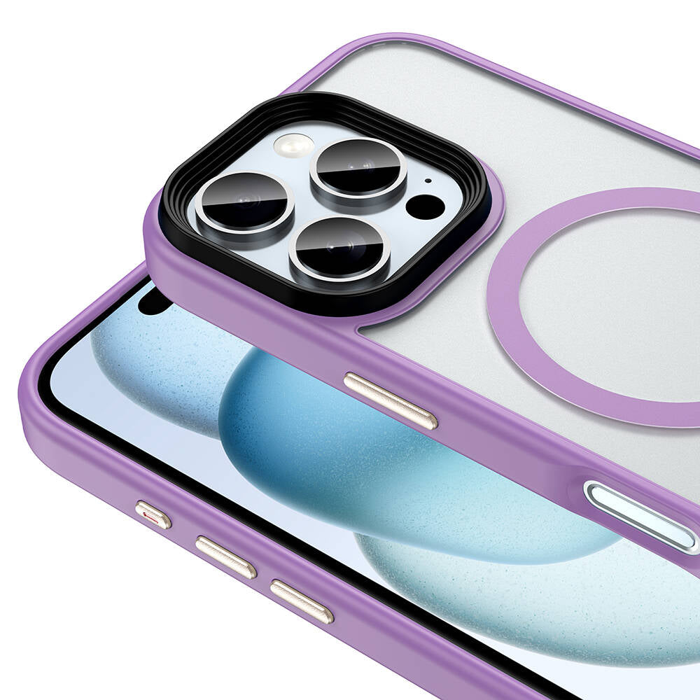 iPhone 16 Pro Max Kılıf Mat Arka Yüzey Wireless Şarj Özellikli Zore Flet M-safe Kılıf