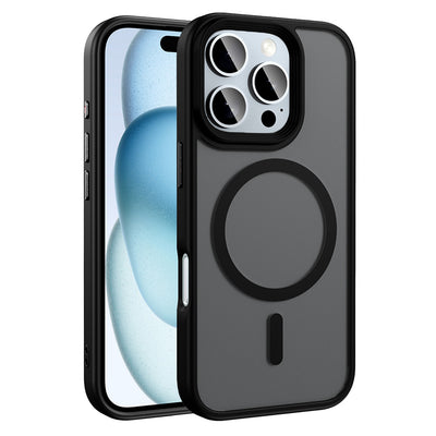Apple iPhone 16 Pro Max Kılıf Mat Arka Yüzey Wireless Şarj Özellikli Zore Flet Magsafe Kapak Rose Gold