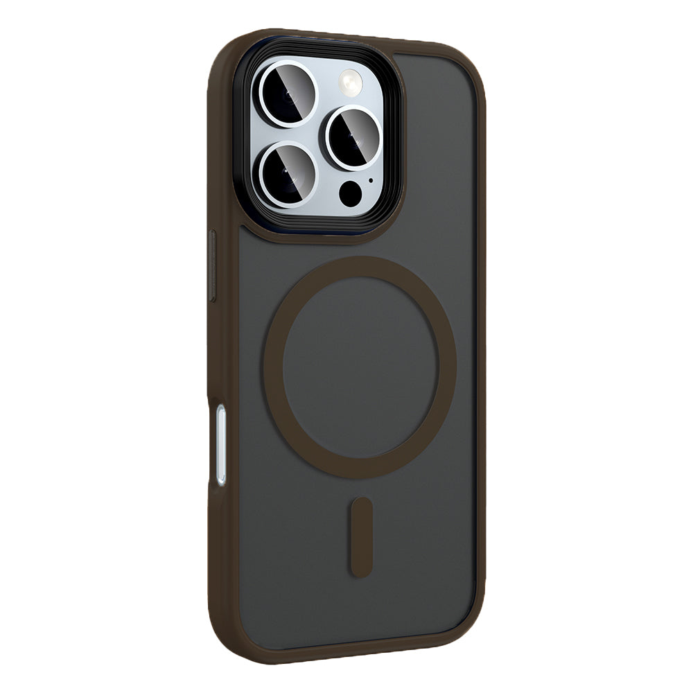 Apple iPhone 16 Pro Max Kılıf Mat Arka Yüzey Wireless Şarj Özellikli Zore Flet Magsafe Kapak Gümüş