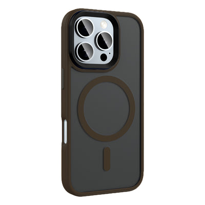 Apple iPhone 16 Pro Max Kılıf Mat Arka Yüzey Wireless Şarj Özellikli Zore Flet Magsafe Kapak Gümüş