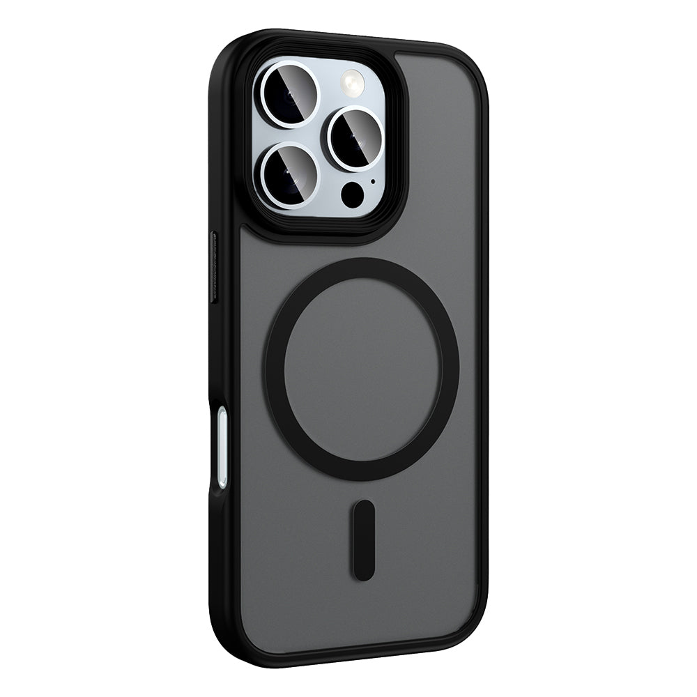 Apple iPhone 16 Pro Max Kılıf Mat Arka Yüzey Wireless Şarj Özellikli Zore Flet Magsafe Kapak Gümüş
