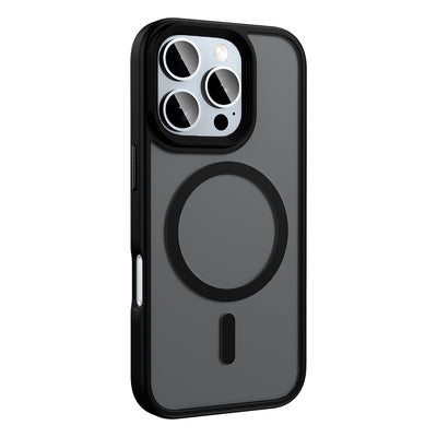 Apple iPhone 16 Pro Max Kılıf Mat Arka Yüzey Wireless Şarj Özellikli Zore Flet Magsafe Kapak Gümüş