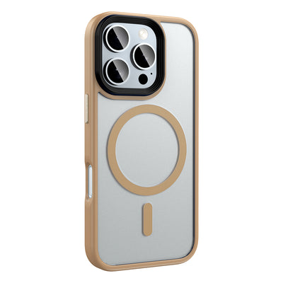 Apple iPhone 16 Pro Max Kılıf Mat Arka Yüzey Wireless Şarj Özellikli Zore Flet Magsafe Kapak Rose Gold