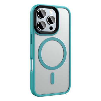 Apple iPhone 16 Pro Max Kılıf Mat Arka Yüzey Wireless Şarj Özellikli Zore Flet Magsafe Kapak Desert Titanyum