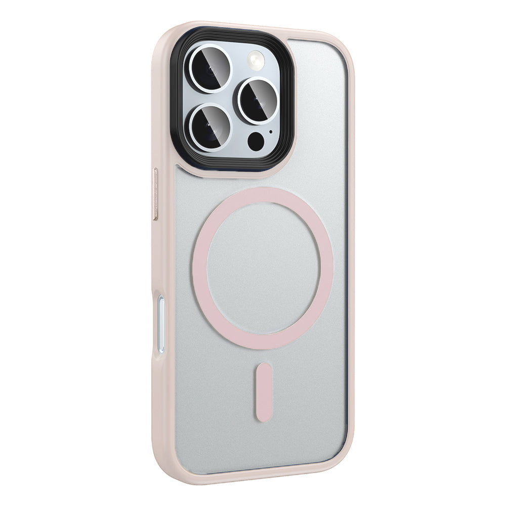 Apple iPhone 16 Pro Max Kılıf Mat Arka Yüzey Wireless Şarj Özellikli Zore Flet Magsafe Kapak Titanyum-Gri