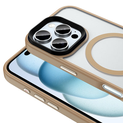 Apple iPhone 16 Pro Max Kılıf Mat Arka Yüzey Wireless Şarj Özellikli Zore Flet Magsafe Kapak Gümüş