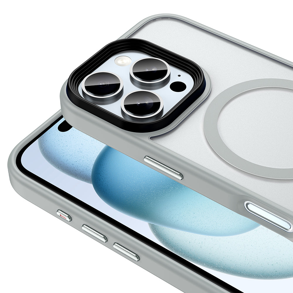Apple iPhone 16 Pro Max Kılıf Mat Arka Yüzey Wireless Şarj Özellikli Zore Flet Magsafe Kapak Rose Gold