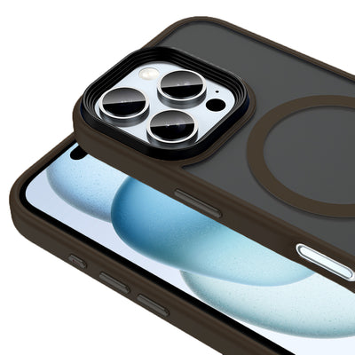 Apple iPhone 16 Pro Max Kılıf Mat Arka Yüzey Wireless Şarj Özellikli Zore Flet Magsafe Kapak Gümüş