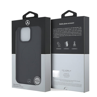 iPhone 16 Pro Max Kılıf Mercedes Benz Orjinal Lisanslı M-safe Şarj Özellikli Metal Yıldız Logolu Sade Pürüzsüz Deri Kılıf