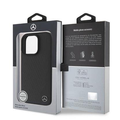 iPhone 16 Pro Max Kılıf Mercedes Benz Orjinal Lisanslı M-safe Şarj Özellikli 3D Metal Logolu Wood Imitation Deri Kılıf