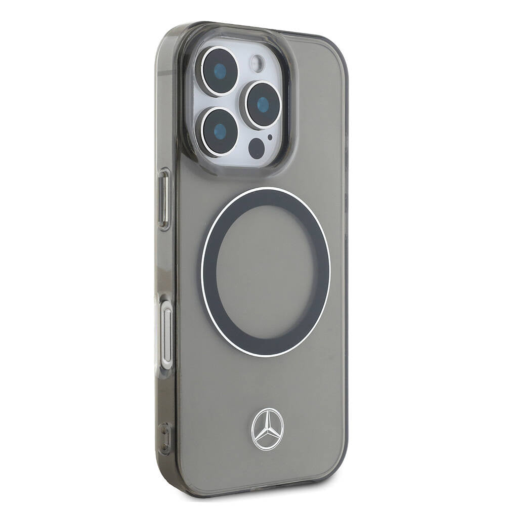 iPhone 16 Pro Max Kılıf Mercedes Benz Orjinal Lisanslı M-safe Şarj Özellikli Saydam Yüzey Silver Ring Kılıf