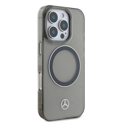 iPhone 16 Pro Max Kılıf Mercedes Benz Orjinal Lisanslı M-safe Şarj Özellikli Saydam Yüzey Silver Ring Kılıf