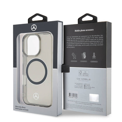 iPhone 16 Pro Max Kılıf Mercedes Benz Orjinal Lisanslı M-safe Şarj Özellikli Saydam Yüzey Silver Ring Kılıf