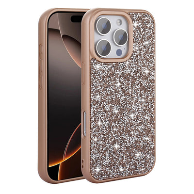 Apple iPhone 16 Pro Max Kılıf Parlak Taşlı Tasarım Zore Pırlanta Kapak Siyah