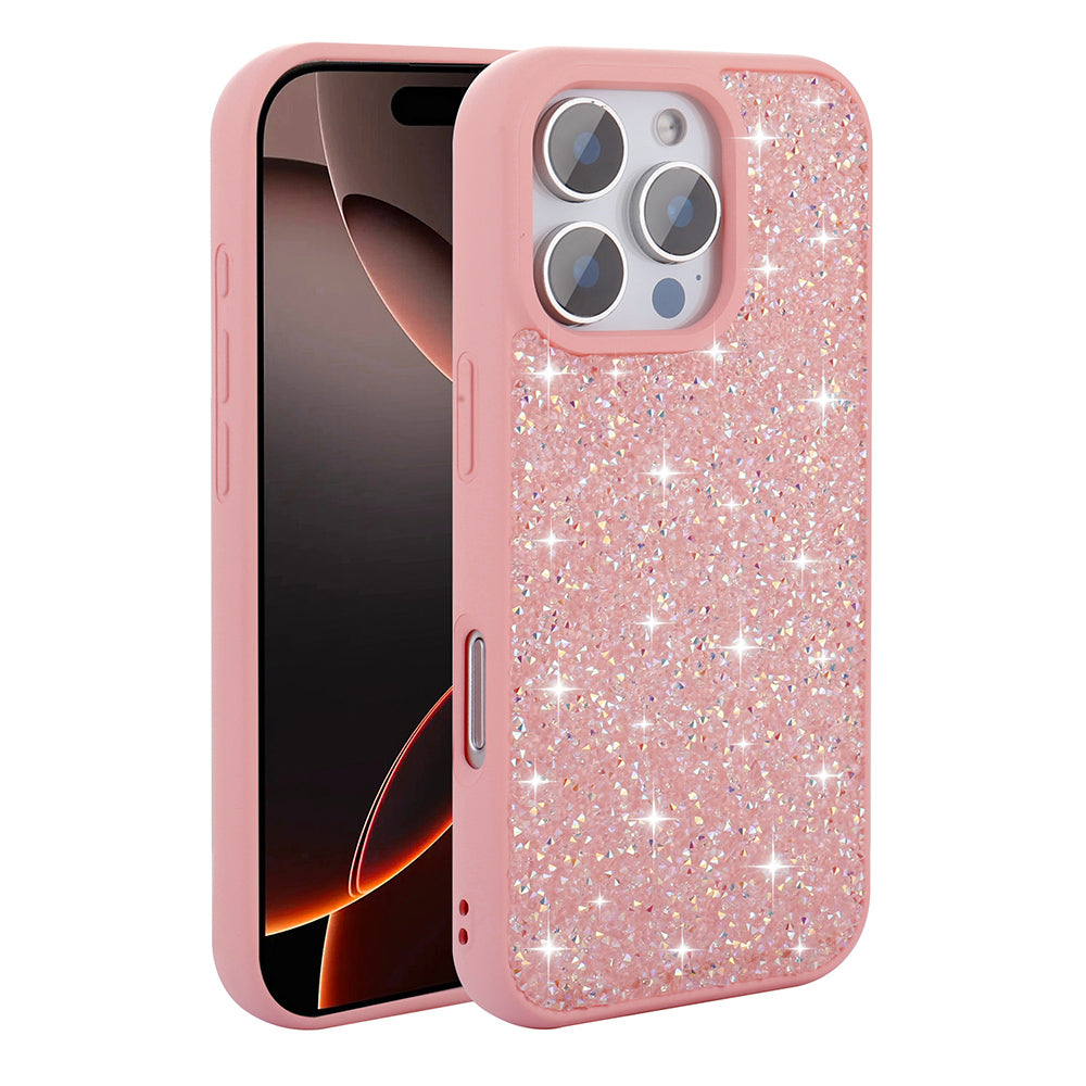 Apple iPhone 16 Pro Max Kılıf Parlak Taşlı Tasarım Zore Pırlanta Kapak Siyah