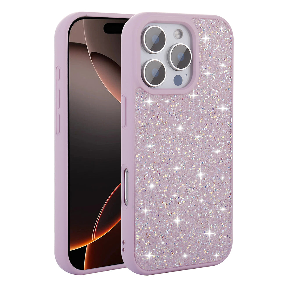 Apple iPhone 16 Pro Max Kılıf Parlak Taşlı Tasarım Zore Pırlanta Kapak Gold