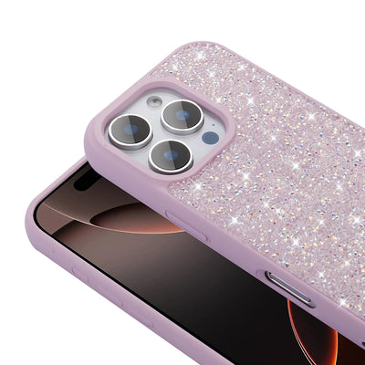 Apple iPhone 16 Pro Max Kılıf Parlak Taşlı Tasarım Zore Pırlanta Kapak Pembe