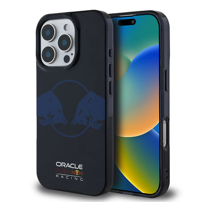 Apple iPhone 16 Pro Max Kılıf Redbull Orjinal Lisanslı M-safe Şarj Özellikli IML Çift Boğa Baskılı Sert PC  Kapak Lacivert