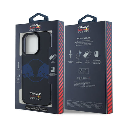 Apple iPhone 16 Pro Max Kılıf Redbull Orjinal Lisanslı M-safe Şarj Özellikli IML Çift Boğa Baskılı Sert PC  Kapak Lacivert