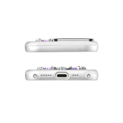 iPhone 16 Pro Max Kılıf Taşlı Kalp Tasarımlı Pynana Mirror Serisi Kılıf