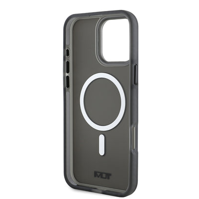 Apple iPhone 16 Pro Max Kılıf TUMI Orjinal Lisanslı Magsafe Şarj Özellikli Airbagli Buzlu Transparan Kapak Siyah