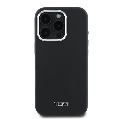 iPhone 16 Pro Max Kılıf TUMI Orjinal Lisanslı M-safe Şarj Özellikli Metal Yazı Logolu PU Deri Kılıf