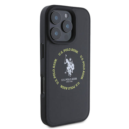iPhone 16 Pro Max Kılıf U.S. Polo Assn. Orjinal Lisanslı M-safe Şarj Özellikli Circle ve Double Horse Logolu Deri Kılıf