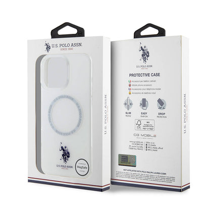 iPhone 16 Pro Max Kılıf U.S. Polo Assn. Orjinal Lisanslı M-safe Şarj Özellikli IML Double Horse Logolu Ring Kılıf