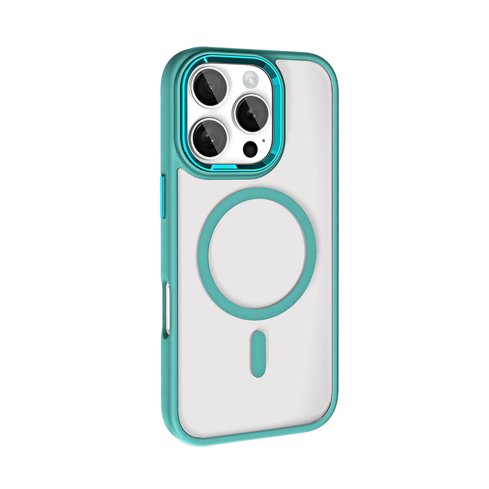 iPhone 16 Pro Max Kılıf Wireless Şarj Özellikli Zore Krom M-safe Silikon Kılıf