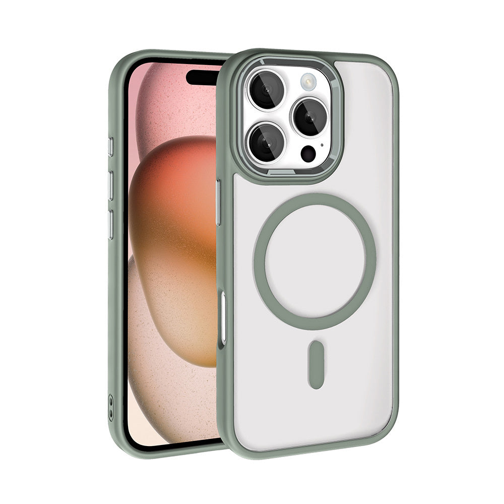 iPhone 16 Pro Max Kılıf Wireless Şarj Özellikli Zore Krom M-safe Silikon Kılıf