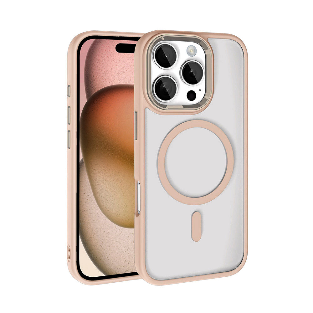 iPhone 16 Pro Max Kılıf Wireless Şarj Özellikli Zore Krom M-safe Silikon Kılıf